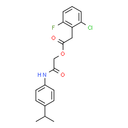 ChemSpider 2D Image | 2-[(4-Isopropylphenyl)amino]-2-oxoethyl (2-chloro-6-fluorophenyl)acetate | C19H19ClFNO3