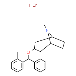 ChemSpider 2D Image | 8-Methyl-3-[(2-methylphenyl)(phenyl)methoxy]-8-azabicyclo[3.2.1]octane hydrobromide (1:1) | C22H28BrNO