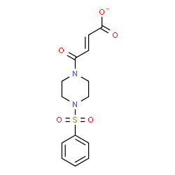 ChemSpider 2D Image | (2E)-4-Oxo-4-[4-(phenylsulfonyl)-1-piperazinyl]-2-butenoate | C14H15N2O5S