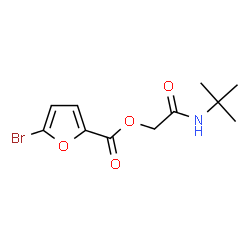 ChemSpider 2D Image | 2-[(2-Methyl-2-propanyl)amino]-2-oxoethyl 5-bromo-2-furoate | C11H14BrNO4