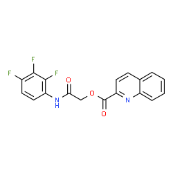 ChemSpider 2D Image | 2-Oxo-2-[(2,3,4-trifluorophenyl)amino]ethyl 2-quinolinecarboxylate | C18H11F3N2O3