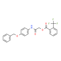 ChemSpider 2D Image | 2-{[4-(Benzyloxy)phenyl]amino}-2-oxoethyl 2-(trifluoromethyl)benzoate | C23H18F3NO4