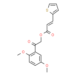 ChemSpider 2D Image | 2-(2,5-Dimethoxyphenyl)-2-oxoethyl (2E)-3-(2-thienyl)acrylate | C17H16O5S