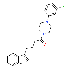 ChemSpider 2D Image | 1-[4-(3-Chlorophenyl)-1-piperazinyl]-4-(1H-indol-3-yl)-1-butanone | C22H24ClN3O