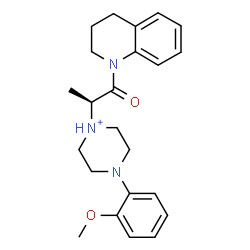 ChemSpider 2D Image | 1-[(2S)-1-(3,4-Dihydro-1(2H)-quinolinyl)-1-oxo-2-propanyl]-4-(2-methoxyphenyl)piperazin-1-ium | C23H30N3O2