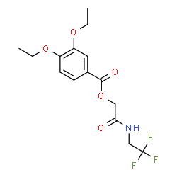 ChemSpider 2D Image | 2-Oxo-2-[(2,2,2-trifluoroethyl)amino]ethyl 3,4-diethoxybenzoate | C15H18F3NO5