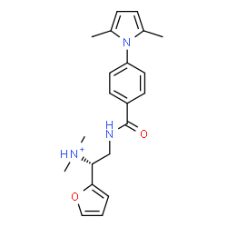 ChemSpider 2D Image | (1R)-2-{[4-(2,5-Dimethyl-1H-pyrrol-1-yl)benzoyl]amino}-1-(2-furyl)-N,N-dimethylethanaminium | C21H26N3O2