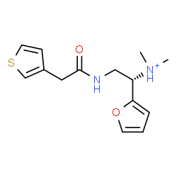 ChemSpider 2D Image | (1S)-1-(2-Furyl)-N,N-dimethyl-2-[(3-thienylacetyl)amino]ethanaminium | C14H19N2O2S