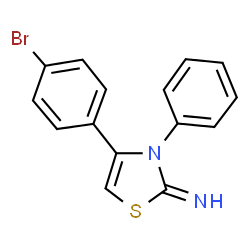 ChemSpider 2D Image | 4-(4-Bromophenyl)-3-phenyl-1,3-thiazol-2(3H)-imine | C15H11BrN2S