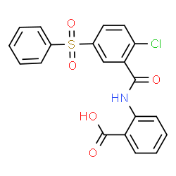ChemSpider 2D Image | 2-[5-(benzenesulfonyl)-2-chlorobenzamido]benzoic acid | C20H14ClNO5S