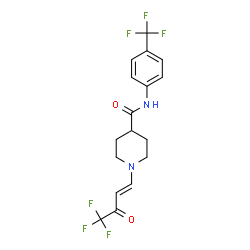 ChemSpider 2D Image | N-[4-(Trifluoromethyl)phenyl]-1-[(1E)-4,4,4-trifluoro-3-oxo-1-buten-1-yl]-4-piperidinecarboxamide | C17H16F6N2O2
