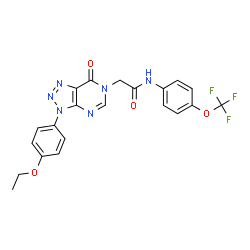 ChemSpider 2D Image | 2-[3-(4-Ethoxyphenyl)-7-oxo-3,7-dihydro-6H-[1,2,3]triazolo[4,5-d]pyrimidin-6-yl]-N-[4-(trifluoromethoxy)phenyl]acetamide | C21H17F3N6O4