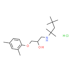 ChemSpider 2D Image | 1-(2,4-Dimethylphenoxy)-3-[(2,4,4-trimethyl-2-pentanyl)amino]-2-propanol hydrochloride (1:1) | C19H34ClNO2