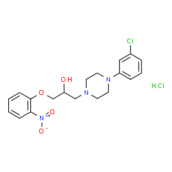 ChemSpider 2D Image | 1-[4-(3-Chlorophenyl)-1-piperazinyl]-3-(2-nitrophenoxy)-2-propanol hydrochloride (1:1) | C19H23Cl2N3O4