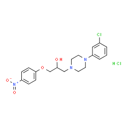 ChemSpider 2D Image | 1-[4-(3-Chlorophenyl)-1-piperazinyl]-3-(4-nitrophenoxy)-2-propanol hydrochloride (1:1) | C19H23Cl2N3O4