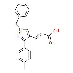 ChemSpider 2D Image | (2E)-3-[1-Benzyl-3-(4-methylphenyl)-1H-pyrazol-4-yl]acrylic acid | C20H18N2O2