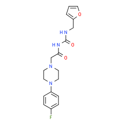 ChemSpider 2D Image | 2-[4-(4-Fluorophenyl)-1-piperazinyl]-N-[(2-furylmethyl)carbamoyl]acetamide | C18H21FN4O3