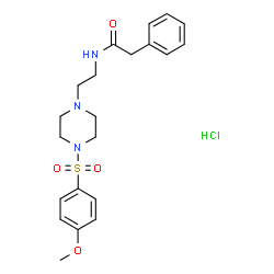 ChemSpider 2D Image | N-(2-{4-[(4-Methoxyphenyl)sulfonyl]-1-piperazinyl}ethyl)-2-phenylacetamide hydrochloride (1:1) | C21H28ClN3O4S