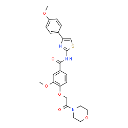 ChemSpider 2D Image | 3-Methoxy-N-[4-(4-methoxyphenyl)-1,3-thiazol-2-yl]-4-[2-(4-morpholinyl)-2-oxoethoxy]benzamide | C24H25N3O6S