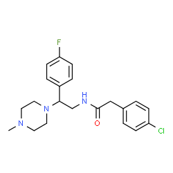 ChemSpider 2D Image | 2-(4-Chlorophenyl)-N-[2-(4-fluorophenyl)-2-(4-methyl-1-piperazinyl)ethyl]acetamide | C21H25ClFN3O