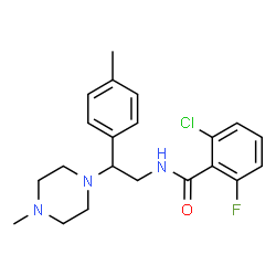 ChemSpider 2D Image | 2-Chloro-6-fluoro-N-[2-(4-methylphenyl)-2-(4-methyl-1-piperazinyl)ethyl]benzamide | C21H25ClFN3O