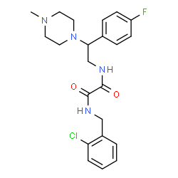 ChemSpider 2D Image | N-(2-Chlorobenzyl)-N'-[2-(4-fluorophenyl)-2-(4-methyl-1-piperazinyl)ethyl]ethanediamide | C22H26ClFN4O2