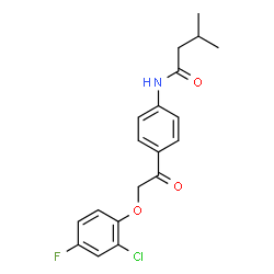 ChemSpider 2D Image | N-{4-[(2-Chloro-4-fluorophenoxy)acetyl]phenyl}-3-methylbutanamide | C19H19ClFNO3