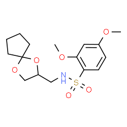 ChemSpider 2D Image | N-(1,4-Dioxaspiro[4.4]non-2-ylmethyl)-2,4-dimethoxybenzenesulfonamide | C16H23NO6S