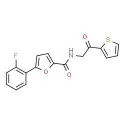 ChemSpider 2D Image | 5-(2-Fluorophenyl)-N-[2-oxo-2-(2-thienyl)ethyl]-2-furamide | C17H12FNO3S