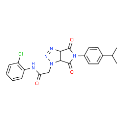 ChemSpider 2D Image | N-(2-Chlorophenyl)-2-[5-(4-isopropylphenyl)-4,6-dioxo-4,5,6,6a-tetrahydropyrrolo[3,4-d][1,2,3]triazol-1(3aH)-yl]acetamide | C21H20ClN5O3