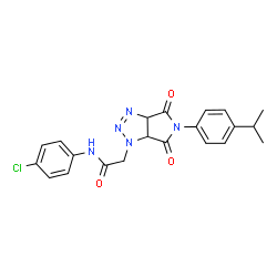 ChemSpider 2D Image | N-(4-Chlorophenyl)-2-[5-(4-isopropylphenyl)-4,6-dioxo-4,5,6,6a-tetrahydropyrrolo[3,4-d][1,2,3]triazol-1(3aH)-yl]acetamide | C21H20ClN5O3