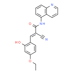 ChemSpider 2D Image | (2E)-2-Cyano-3-(4-ethoxy-2-hydroxyphenyl)-N-(5-quinolinyl)acrylamide | C21H17N3O3