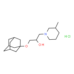 ChemSpider 2D Image | 1-(Adamantan-1-yloxy)-3-(3-methyl-1-piperidinyl)-2-propanol hydrochloride (1:1) | C19H34ClNO2