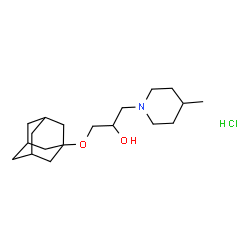 ChemSpider 2D Image | 1-(Adamantan-1-yloxy)-3-(4-methyl-1-piperidinyl)-2-propanol hydrochloride (1:1) | C19H34ClNO2