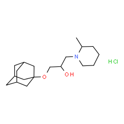 ChemSpider 2D Image | 1-(Adamantan-1-yloxy)-3-(2-methyl-1-piperidinyl)-2-propanol hydrochloride (1:1) | C19H34ClNO2