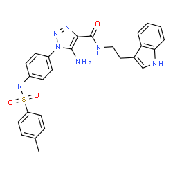 ChemSpider 2D Image | N-(2-(1H-indol-3-yl)ethyl)-5-amino-1-(4-(4-methylphenylsulfonamido)phenyl)-1H-1,2,3-triazole-4-carboxamide | C26H25N7O3S