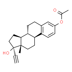 ChemSpider 2D Image | (17alpha)-17-Hydroxy-19-norpregna-1,3,5(10)-trien-20-yn-3-yl acetate | C22H26O3