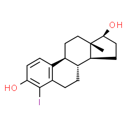 ChemSpider 2D Image | (17Î²)-4-Iodoestra-1,3,5(10)-triene-3,17-diol | C18H23IO2