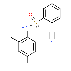 ChemSpider 2D Image | 2-Cyano-N-(4-fluoro-2-methylphenyl)benzenesulfonamide | C14H11FN2O2S