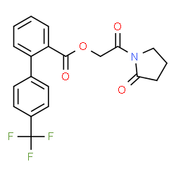 ChemSpider 2D Image | 2-Oxo-2-(2-oxo-1-pyrrolidinyl)ethyl 4'-(trifluoromethyl)-2-biphenylcarboxylate | C20H16F3NO4