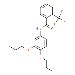 ChemSpider 2D Image | N-(3,4-Dipropoxyphenyl)-2-(trifluoromethyl)benzamide | C20H22F3NO3