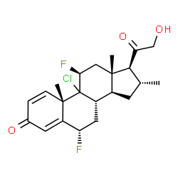 ChemSpider 2D Image | (6alpha,9xi,11beta,16alpha)-9-Chloro-6,11-difluoro-21-hydroxy-16-methylpregna-1,4-diene-3,20-dione | C22H27ClF2O3