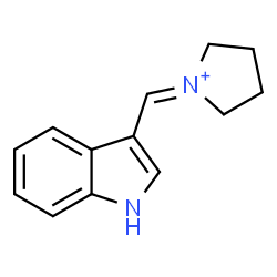 ChemSpider 2D Image | 1-(1H-Indol-3-ylmethylene)pyrrolidinium | C13H15N2