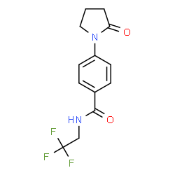 ChemSpider 2D Image | 4-(2-Oxo-1-pyrrolidinyl)-N-(2,2,2-trifluoroethyl)benzamide | C13H13F3N2O2