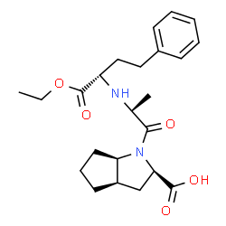 ChemSpider 2D Image | (2R,3AR,6AR)-1-((2S)-2-(((1S)-1-(ETHOXYCARBONYL)-3-PHENYLPROPYL)AMINO)PROPANOYL)OCTAHYDROCYCLOPENTA(B)PYRROLE-2-CARBOXYLIC ACID | C23H32N2O5