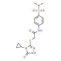 ChemSpider 2D Image | 2-[(4-Cyclopropyl-5-oxo-4,5-dihydro-1H-1,2,4-triazol-3-yl)sulfanyl]-N-[4-(dimethylsulfamoyl)phenyl]acetamide | C15H19N5O4S2