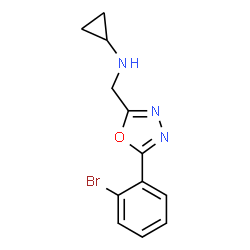 ChemSpider 2D Image | N-{[5-(2-Bromophenyl)-1,3,4-oxadiazol-2-yl]methyl}cyclopropanamine | C12H12BrN3O