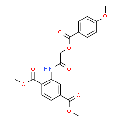ChemSpider 2D Image | Dimethyl 2-({[(4-methoxybenzoyl)oxy]acetyl}amino)terephthalate | C20H19NO8