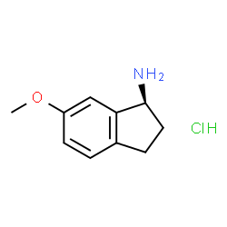 ChemSpider 2D Image | (1S)-6-Methoxy-1-indanamine hydrochloride (1:1) | C10H14ClNO