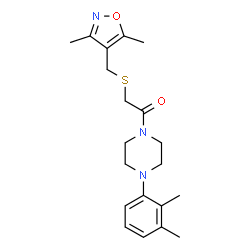 ChemSpider 2D Image | 2-{[(3,5-Dimethyl-1,2-oxazol-4-yl)methyl]sulfanyl}-1-[4-(2,3-dimethylphenyl)-1-piperazinyl]ethanone | C20H27N3O2S